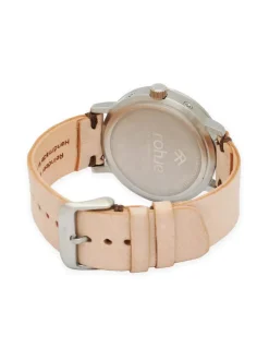 Adventurister White -rannekello, vaalea poronnahkaranneke