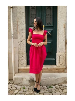 Ariela Dress, Pink Peacock