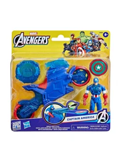 AVENGERS Leikkisetti Kapteeni Amerikka ja kilpiä ampuva pyörä, 10 cm