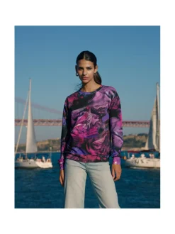 Casual Chic Print Shirt, Marble