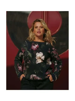 Casual Chic Print Shirt, Noir