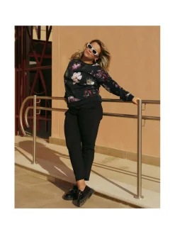 Casual Chic Print Shirt, Noir