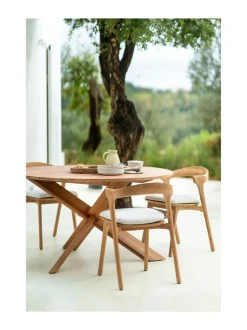 Circle ulkokaluste pyöreä ruokapöytä, teak