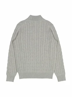 Cotton Cable Half Zip -palmikkoneule