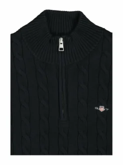 Cotton Cable Half Zip -palmikkoneule