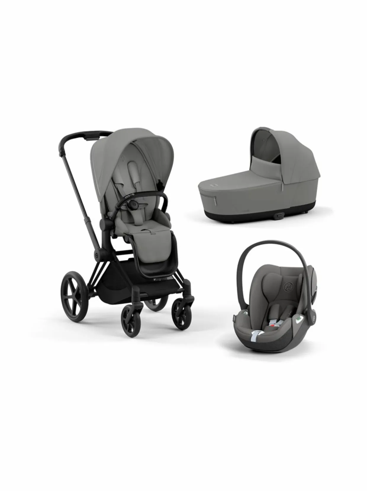 Cybex Priam 4 yhdistelmävaunut ja turvakaukalo (Matte/Black)