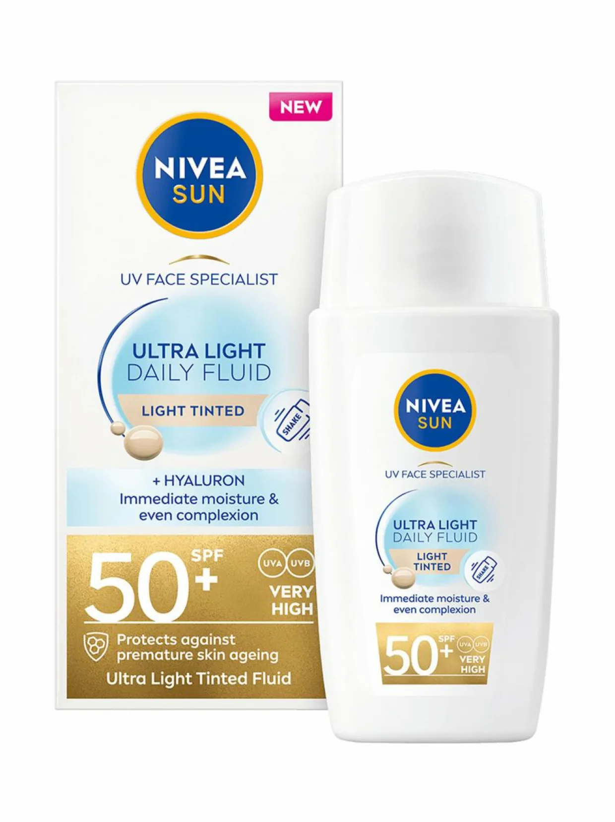Daily Fluid Light Tinted SPF50+-sävyttävä aurinkosuojavoide kasvoille