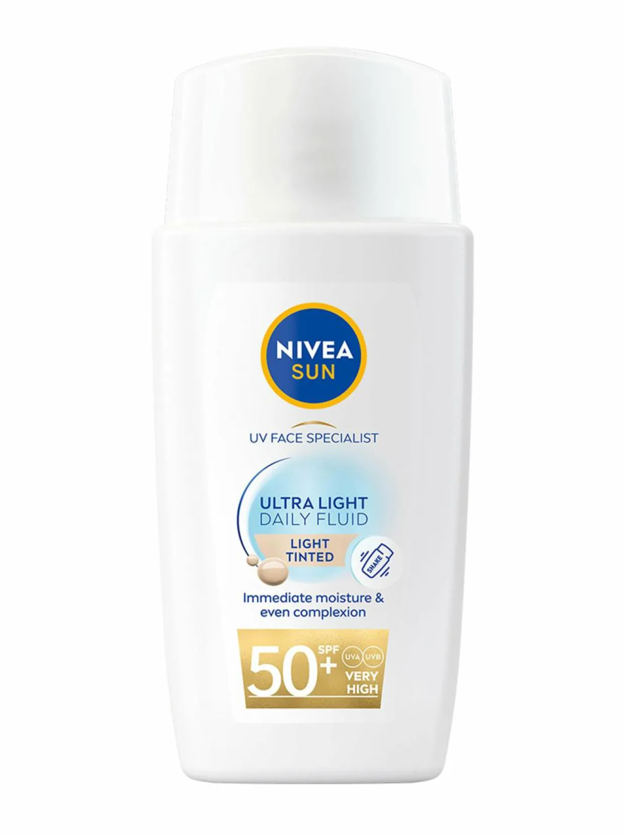 Daily Fluid Light Tinted SPF50+-sävyttävä aurinkosuojavoide kasvoille