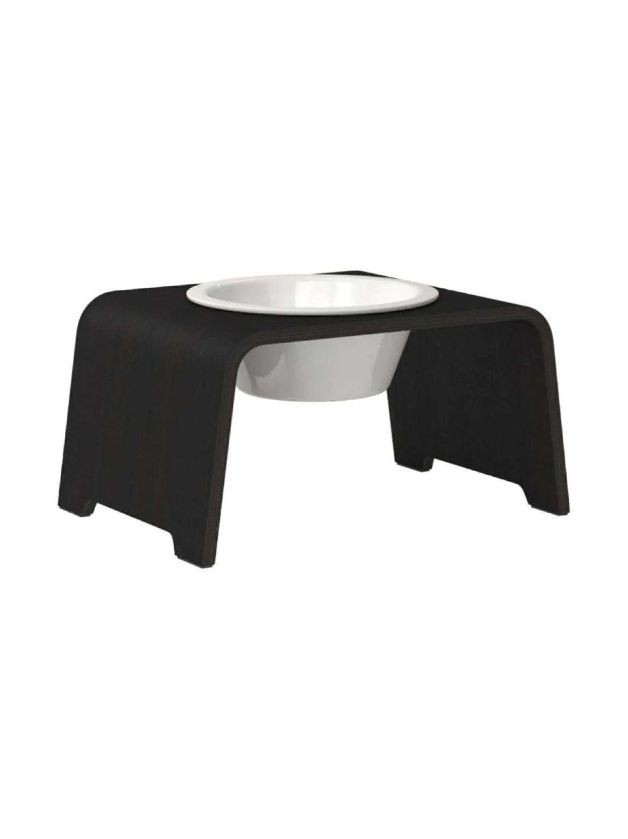 dogBar® Single korotettu ruokakuppi - Tumma tammi