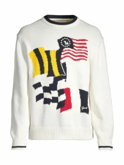 Flag Intarsia C-Neck ‑puuvillaneule