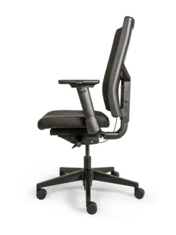 FREE 787 työtuoli - Musta verhoiltu selkänoja, musta niskatuki