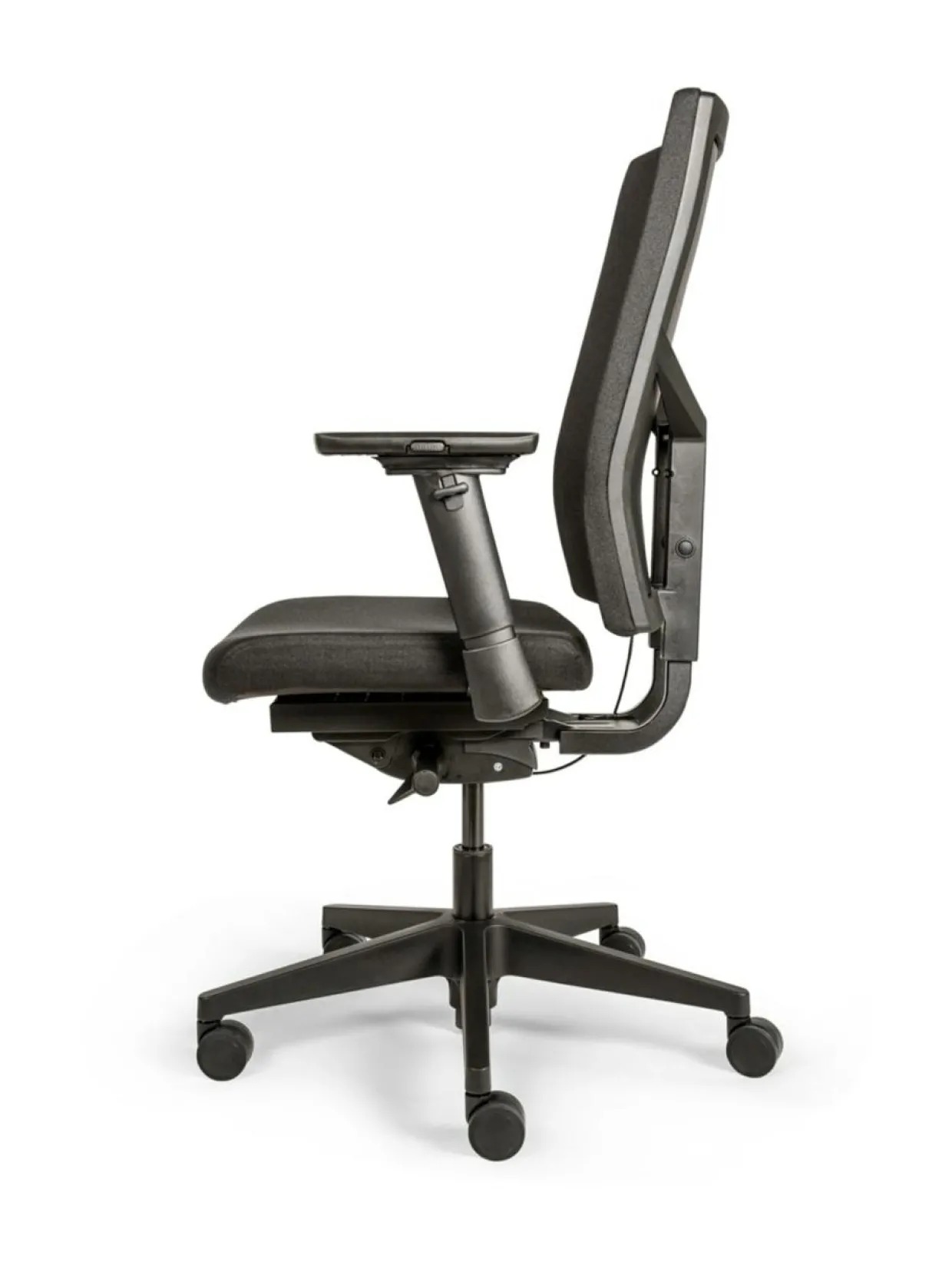 FREE 787 työtuoli - Musta verhoiltu selkänoja, musta niskatuki