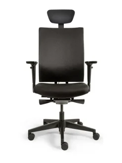 FREE 787 työtuoli - Musta verhoiltu selkänoja, musta niskatuki