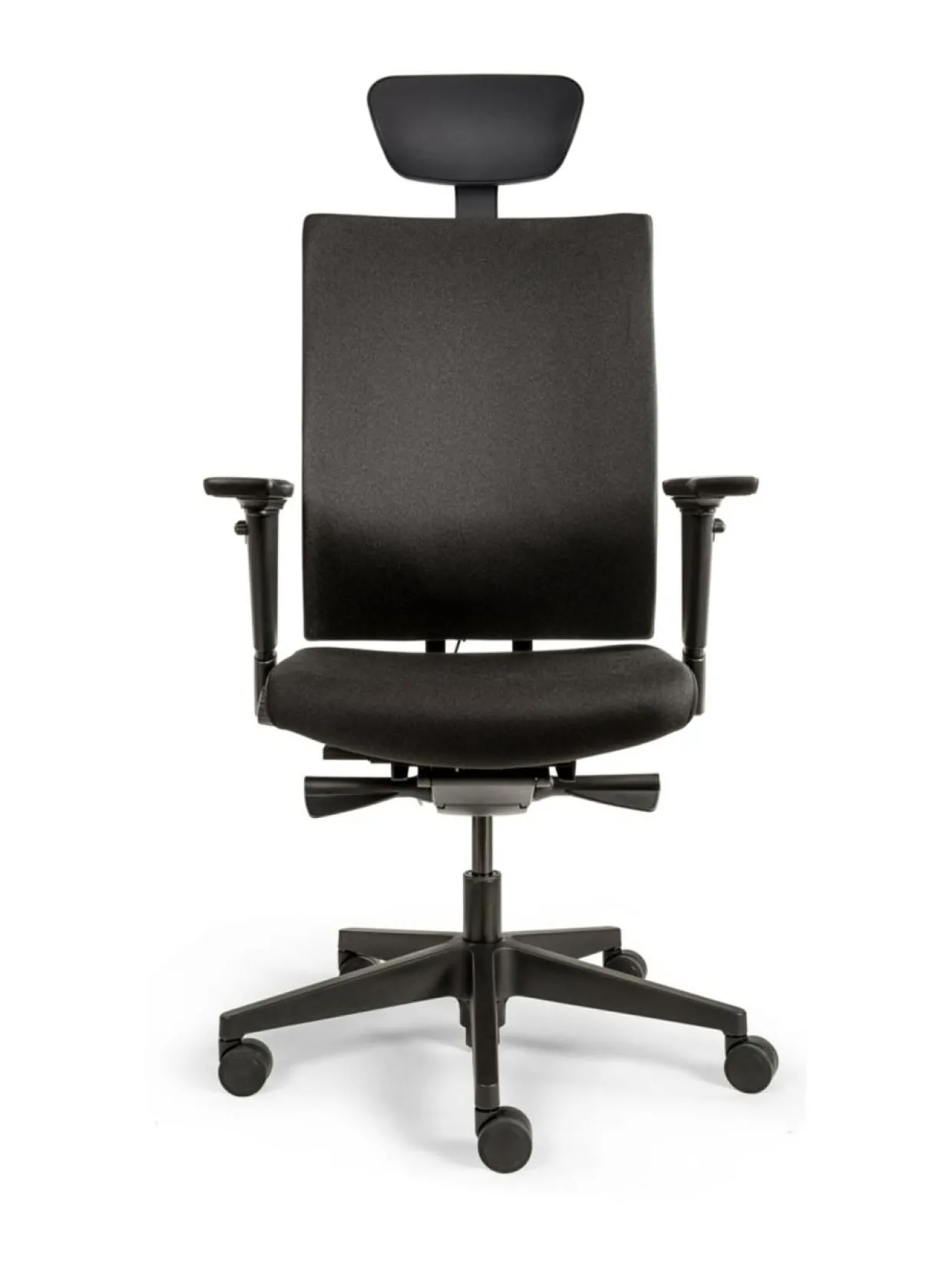 FREE 787 työtuoli - Musta verhoiltu selkänoja, musta niskatuki