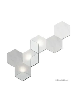 Heksagon valoelementti 3+3 harmaasävyt