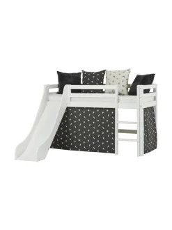 Hoppekids ECO Dream puolikorkea sänky 70x160cm liukumäellä, valkoinen