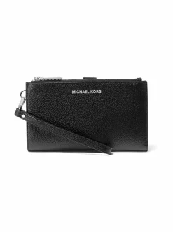 Jet Set Double Zip Wristlet -nahkalompakko