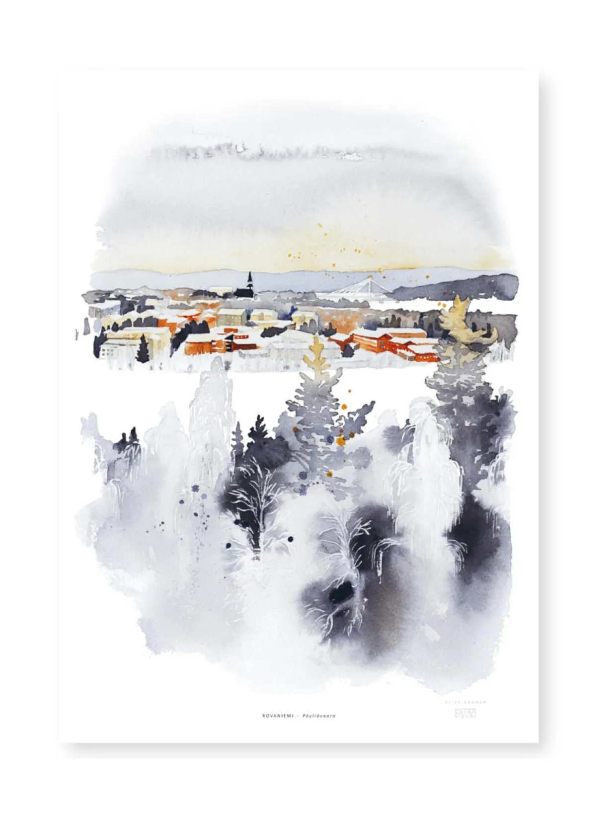 Juliste Rovaniemi Pöyliövaaralta 50x70 cm