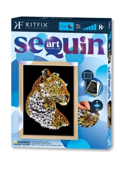 KITFIX Paljettimaalaus Blue Leopardi
