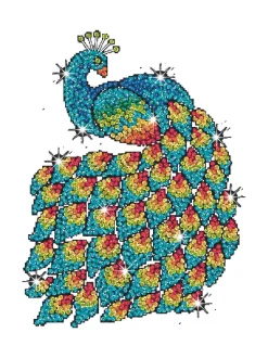 KITFIX Paljettimaalaus Purple Riikinkukko