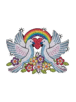 KITFIX Paljettimaalaus Purple Toivon kyyhkyt