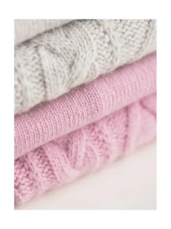 Koiran neule, palmikko, pinkki