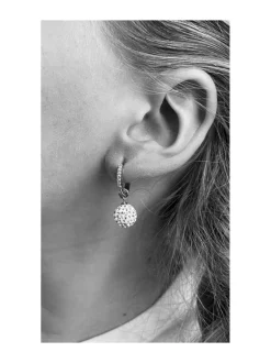 Kristallipallo - ja rengas korvakoru - 2 IN ONE