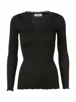 Lace Round Neck -silkkisekoitepaita