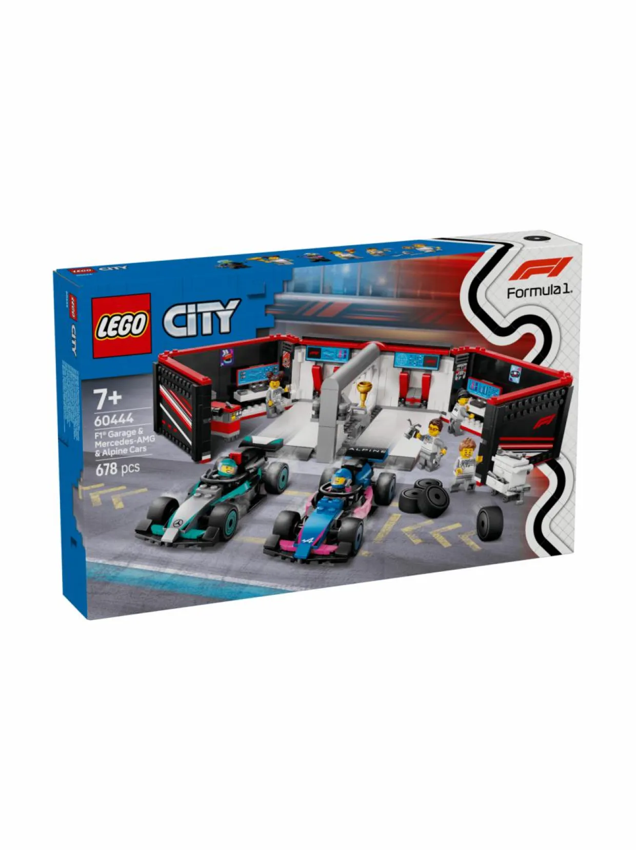 LEGO City F1®-talli ja Mercedes-AMG‑ ja Alpine-autot 60444