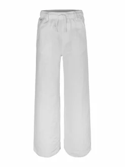 Leveälahkeiset pellava-viskoosihousut