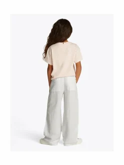 Leveälahkeiset pellava-viskoosihousut