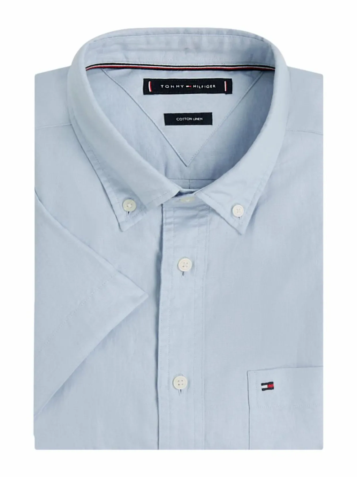 Linen Blend Solid Regular Fit -kauluspaita