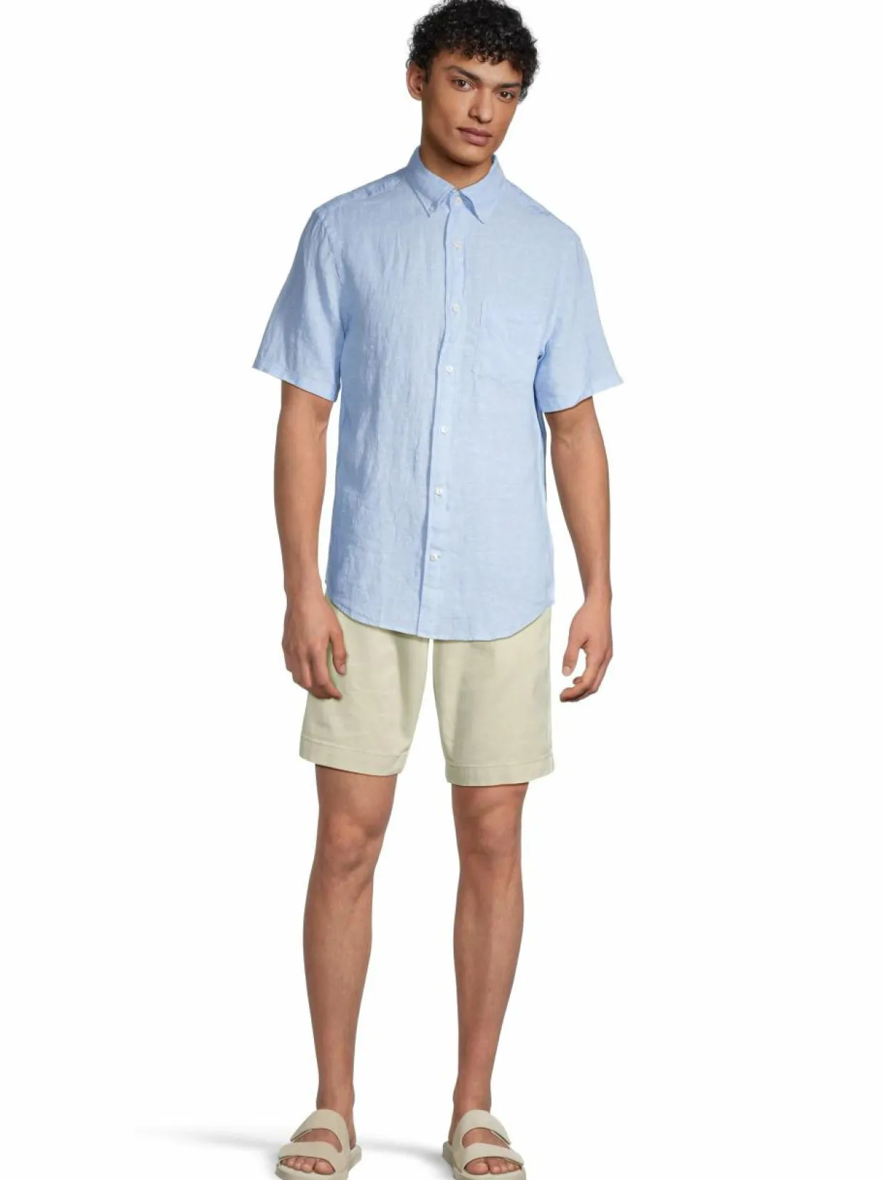 Lyhythihainen regular fit -pellavapaita