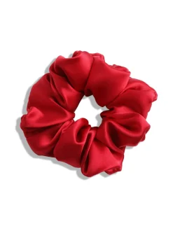 Mulberry Silk Scrunchie -hiusdonitsi - punainen