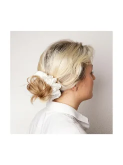 Mulberry Silk Scrunchie -hiusdonitsi - valkoinen