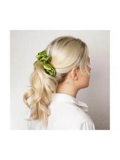 Mulberry Silk Scrunchie -hiusdonitsi - vihreä