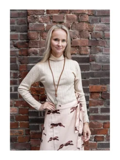 Nahkainen avainkaulanauha ruskea