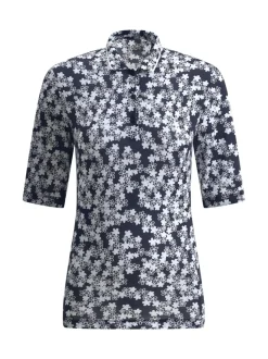 Naisten kukallinen paita AGADIR, tummansininen