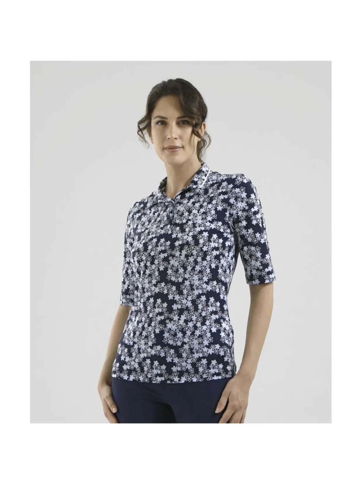 Naisten kukallinen paita AGADIR, tummansininen