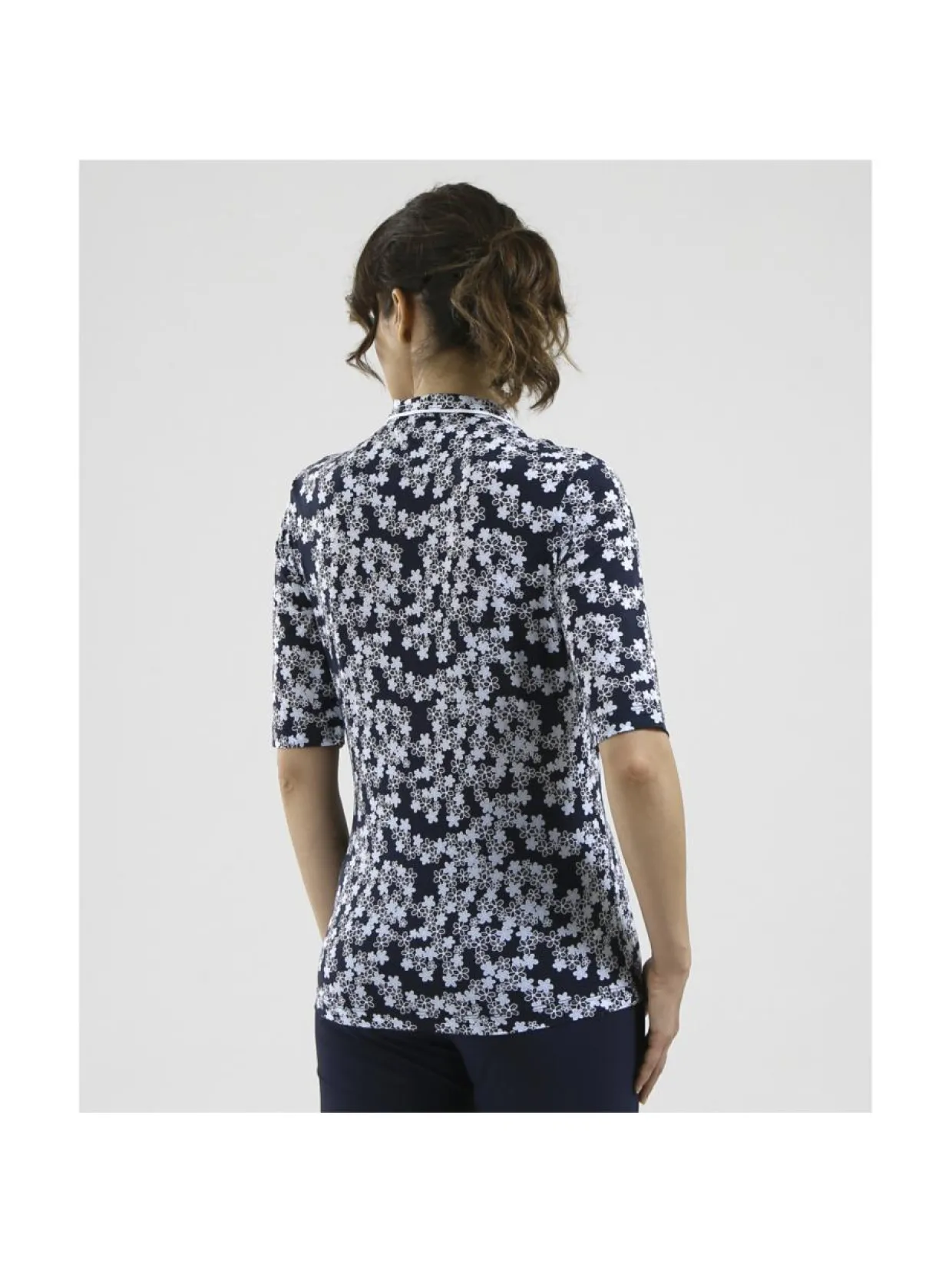 Naisten kukallinen paita AGADIR, tummansininen