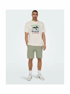 OnsLinus- puuvilla-pellavashortsit