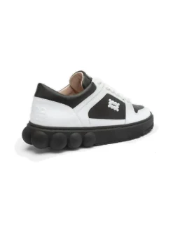 Oyster Black/White Leather