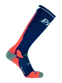 P.A.C. RN 7.2 Miesten Heijastava kompressiosukka punkki- ja hyttyskarkoitteella, Navy red