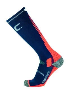 P.A.C. RN 7.2 Naisten Heijastava kompressiosukka punkki- ja hyttyskarkoitteella, Navy red