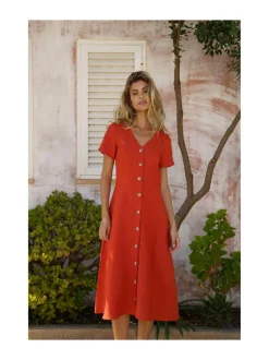 Penelope Dress, Burnt Orange