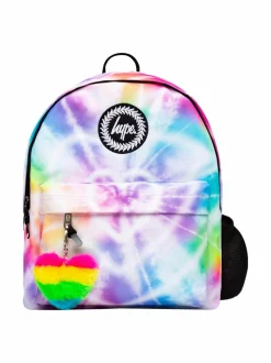 Rainbow heart tie dye -reppu