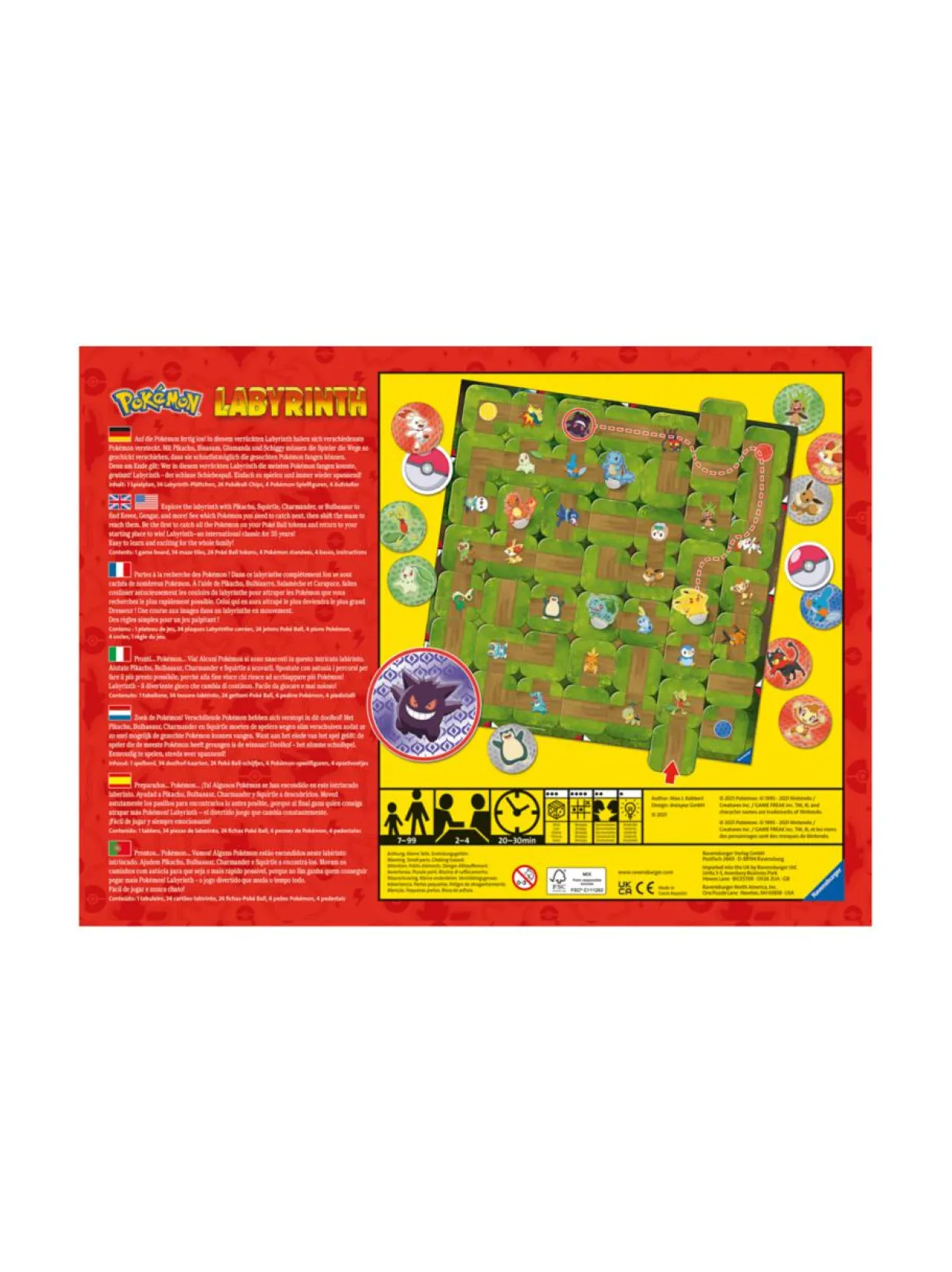 RAVENSBURGER lautapeli Pokémon Labyrintti