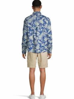 Regular Botanical Print -pellavakauluspaita