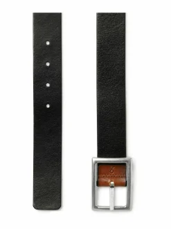 Reversible plate buckle -nahkavyö