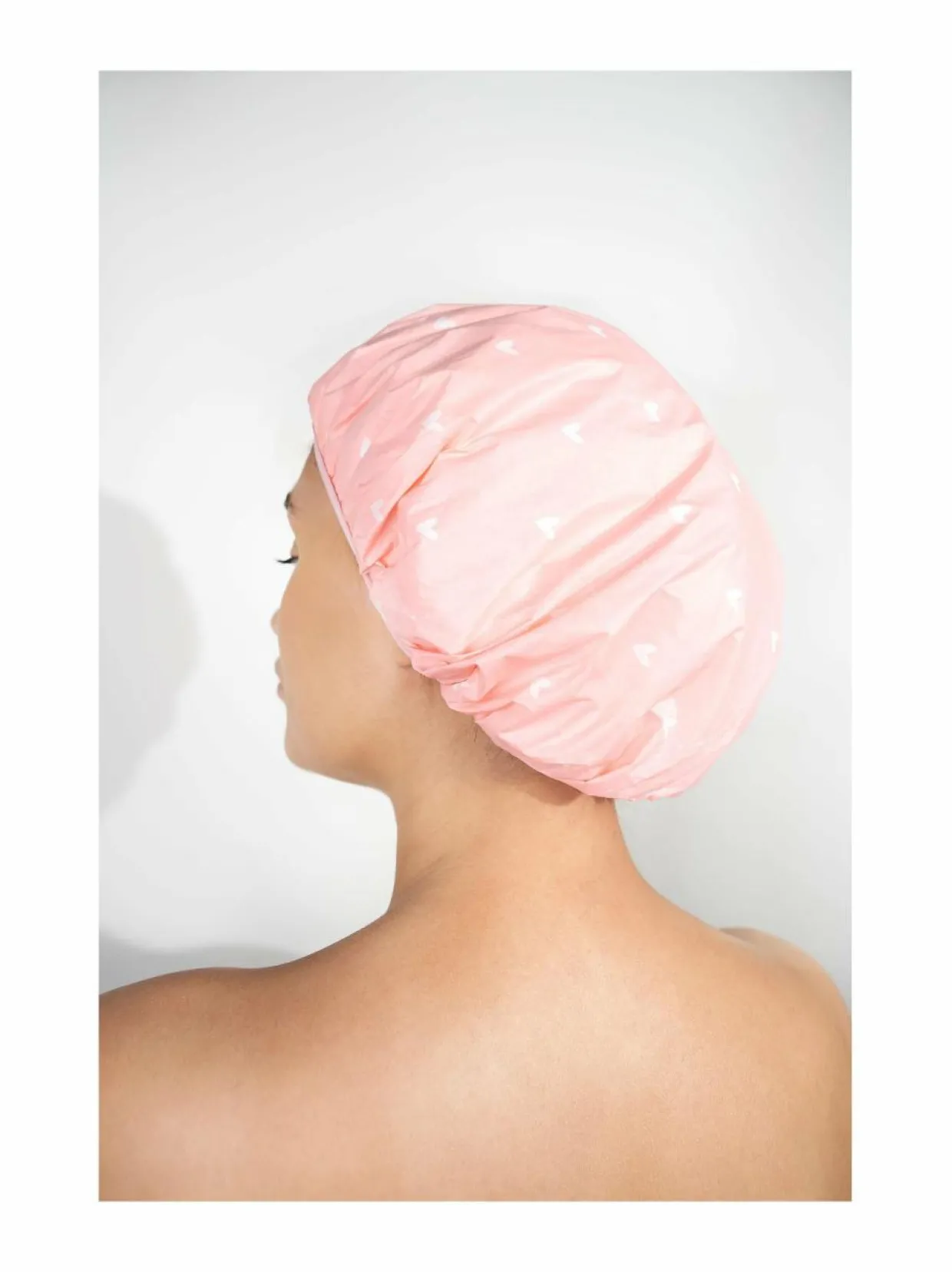 Reversible Shower Cap Heart Pattern -suihkumyssy